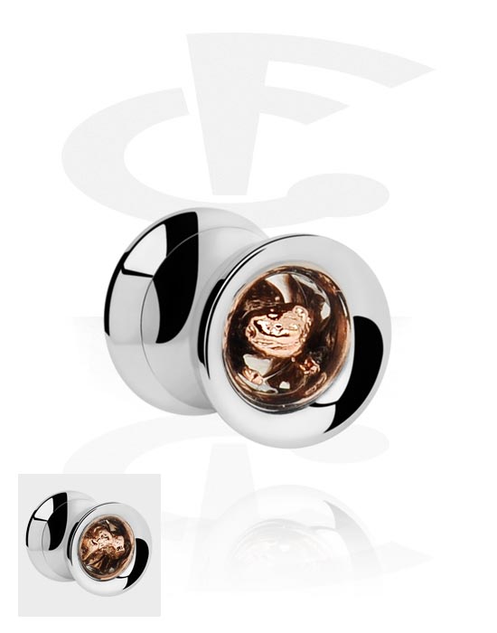 Tunnels & Plugs, Tunnel double flared (acier chirurgical, argent) avec motif grenouille, Acier chirurgical 316L