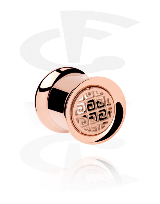 Tunnels & Plugs, Tube double flared en or rosé, Acier chirurgical 316L ,  Plaqué or rose