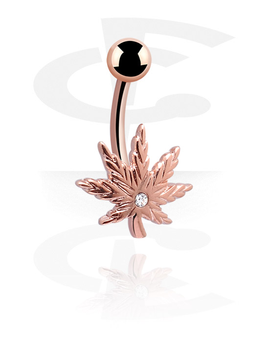 Curved Barbells, Fashion Banana, Rose Gold Plated Surgical Steel 316L