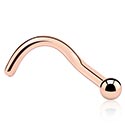 Piercings nez & Septums, Piercing nez incurvé (acier chirurgical, or rosé, finition brillante), Acier chirurgical 316L ,  Plaqué or rose