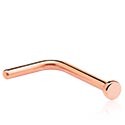 Piercings nez & Septums, Piercing nez en L (acier chirurgical, or rosé, finition brillante), Acier chirurgical 316L ,  Plaqué or rose