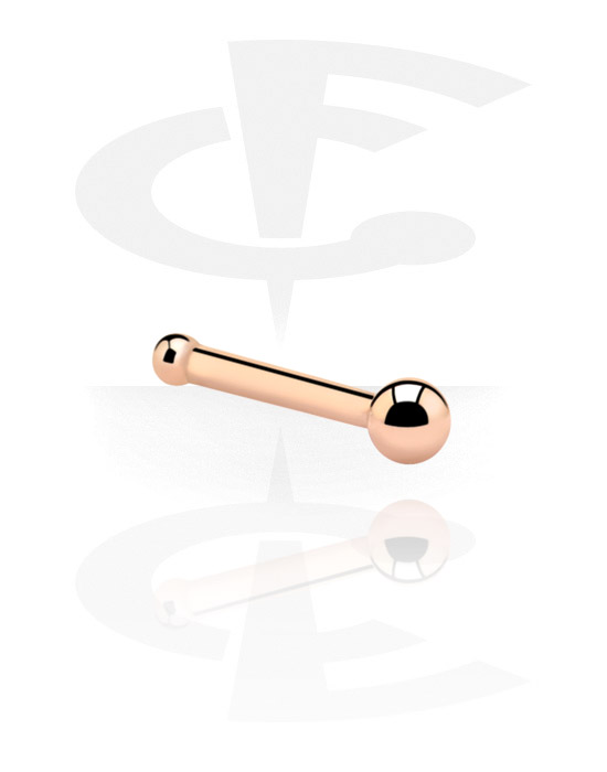 Nose Jewellery & Septums, Straight nose stud (surgical steel, rose gold, shiny finish), Rose Gold Plated Surgical Steel 316L