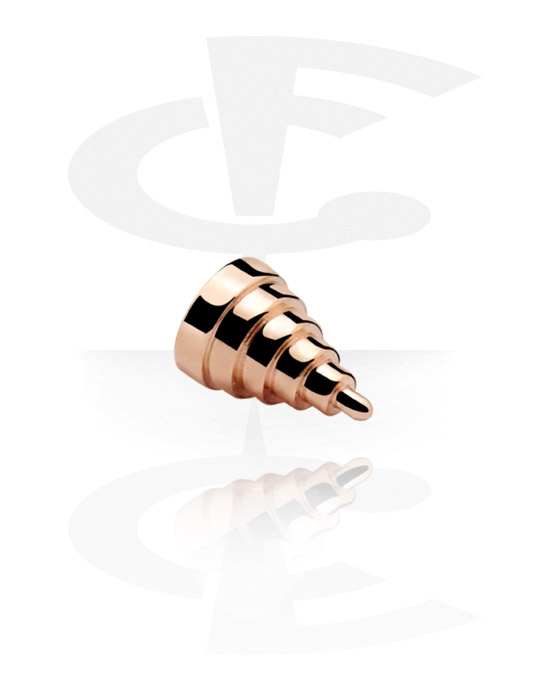 Kulki, igły i nie tylko, Ribbed Cone<br/>[Surgical Steel 316L/Rosegold], Rose Gold Plated Steel