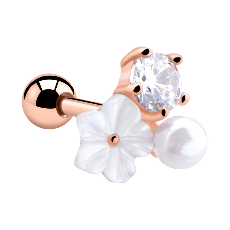 Tragus Piercing (Rose Gold Plated Surgical Steel 316L)