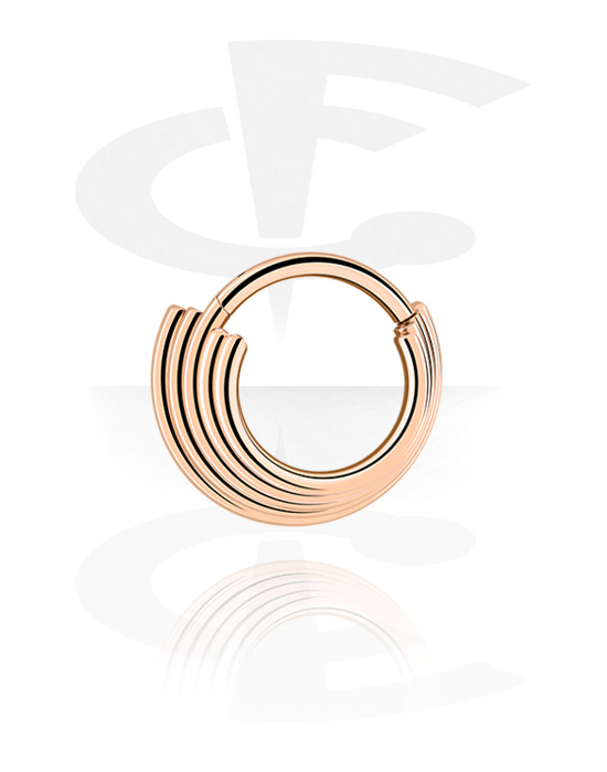 Piercing ad anello, multi-purpose clicker (acciaio chirurgico, oro rosa, finitura lucida), Acciaio chirurgico 316L placcato in oro rosa