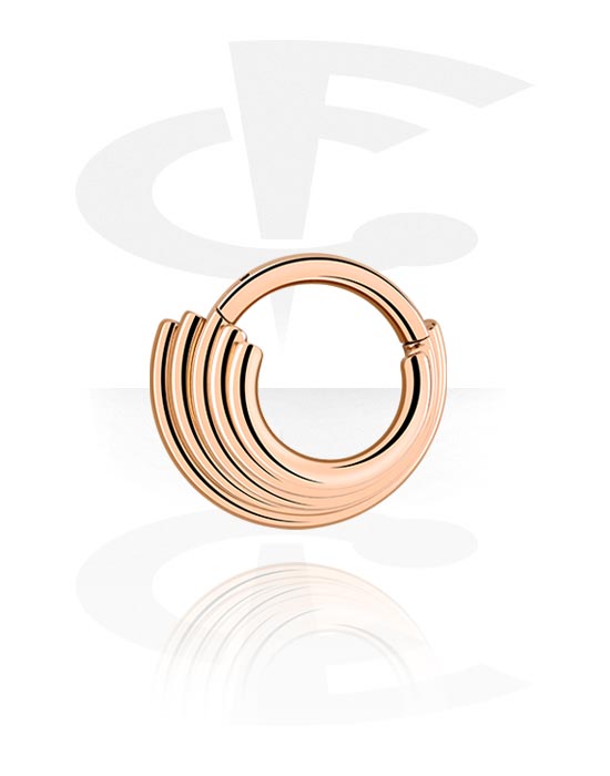 Anéis piercing, Piercing clicker (aço cirúrgico, ouro rosé, brilhante), Aço cirúrgico 316L banhado a ouro rosé