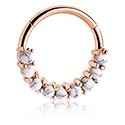 Piercing-Klicker (Chirurgenstahl, rosegold, glänzend) mit synthetischem Opal