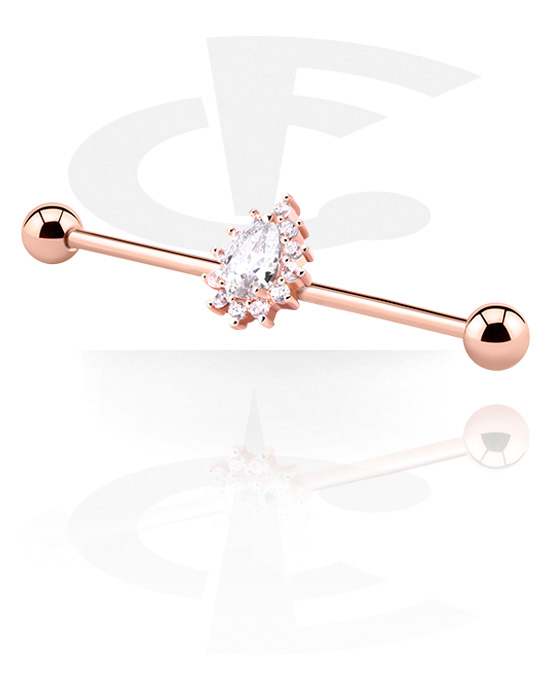 Barbells, Industrial Barbell, Rose Gold Plated Surgical Steel 316L
