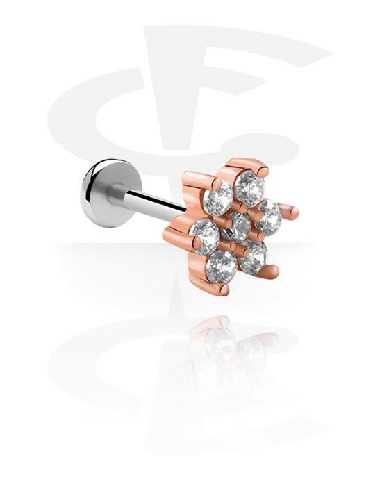 Labrets, Internally Threaded Labret, Rose Gold Plated Surgical Steel 316L