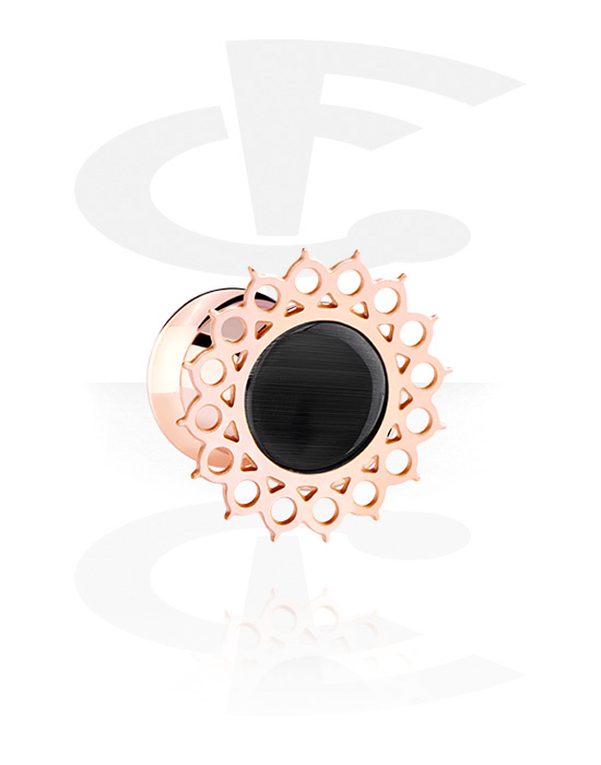 Tunnels & Plugs, Single Flared Plug, Rose Gold Plated Surgical Steel 316L