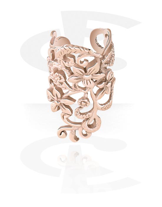 Falešné piercingové šperky, Ušní manžeta, Chirurgická ocel 316L pozlacená růžovým zlatem