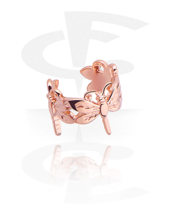 Falošné pírsingové šperky, Ear Cuff, Chirurgická oceľ 316L pozlátená ružovým zlatom