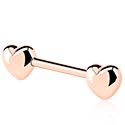 Piercingové šperky do bradavky, Činka do bradavky, Chirurgická ocel 316L pozlacená růžovým zlatem