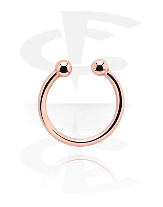 Lažni piercing nakit, Lažni septum, Kirurški čelik pozlaćen ružičastim zlatom 316L