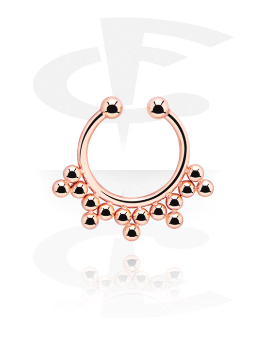 Falešné piercingové šperky, Fake Septum, Chirurgická ocel 316L pozlacená růžovým zlatem