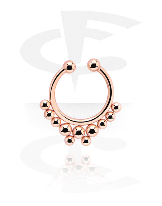 Lažni piercing nakit, Fake Septum, Kirurški čelik pozlaćen ružičastim zlatom 316L