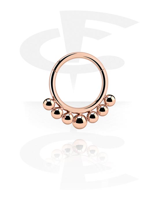Piercing Rings, Piercing clicker (surgical steel, rose gold, shiny finish), Rose Gold Plated Surgical Steel 316L