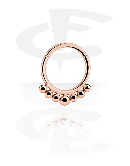 Piercing Rings, Piercing clicker (surgical steel, rose gold, shiny finish), Rose Gold Plated Surgical Steel 316L