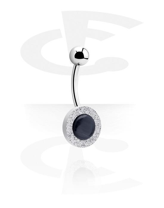Zaobljene šipkice, Prsten za pupak (kirurški čelik, srebrna, sjajna završna obrada), Kirurški čelik 316L