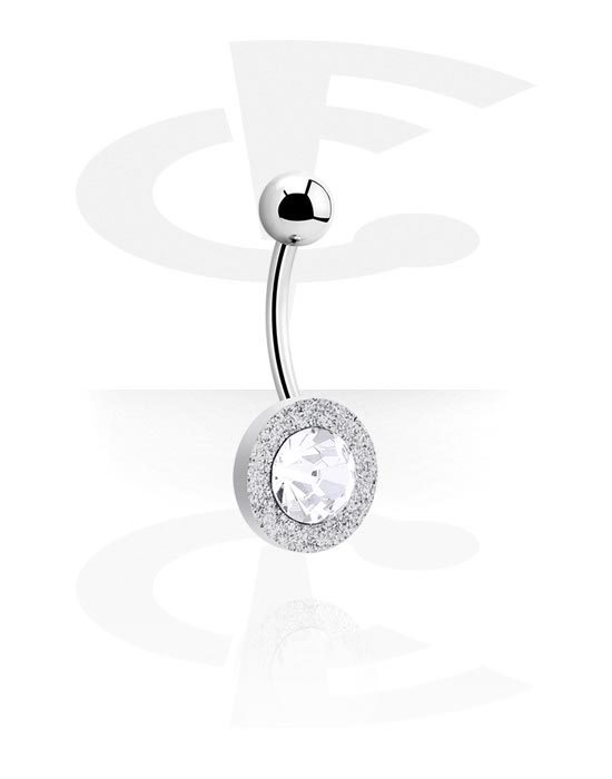 Ívelt barbellek, Belly button ring (surgical steel, silver, shiny finish), Sebészeti acél, 316L