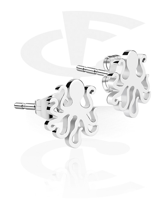 Earrings, Studs & Shields, Ear Studs with octopus design, Surgical Steel 316L