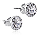Boucles d'oreilles, Boucles d'oreilles avec pierres en cristal, Acier chirurgical 316L