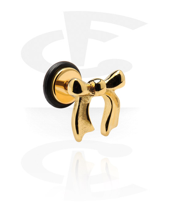 Fake Piercings, Fake Plug, Gold Plated Surgical Steel 316L