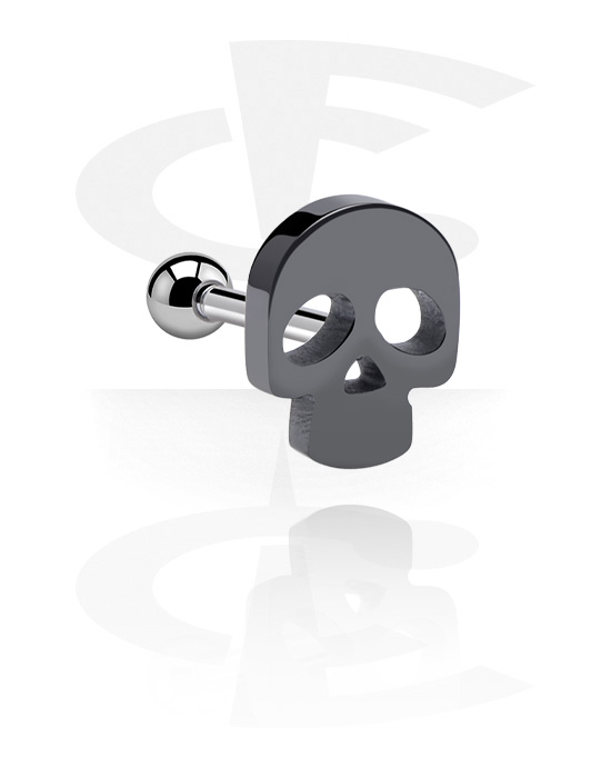 Helix & Tragus, Tragus Piercing with skull design, Surgical Steel 316L