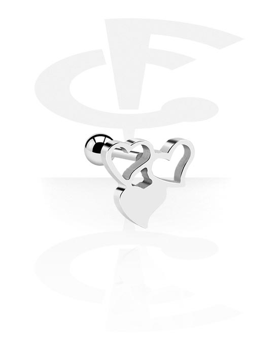 Helix & Tragus, Tragus Piercing with heart design, Surgical Steel 316L