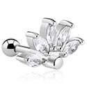 Helix & Tragus, Piercing tragus avec pierres en cristal, Acier chirurgical 316L