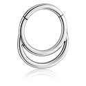 Piercingringer, Piercing-clicker (kirurgisk stål, sølv, skinnende finish), Kirurgisk stål 316L