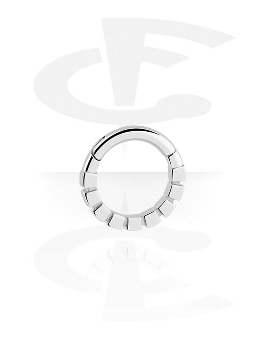 Piercing Rings, Piercing clicker (surgical steel, silver, shiny finish), Surgical Steel 316L