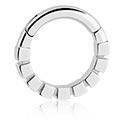 Pírsingové krúžky, Pírsingový clicker (chirurgická oceľ, strieborná, lesklý povrch), Chirurgická oceľ 316L