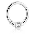 Piercingringer, Piercing-clicker (kirurgisk stål, sølv, skinnende finish), Kirurgisk stål 316L