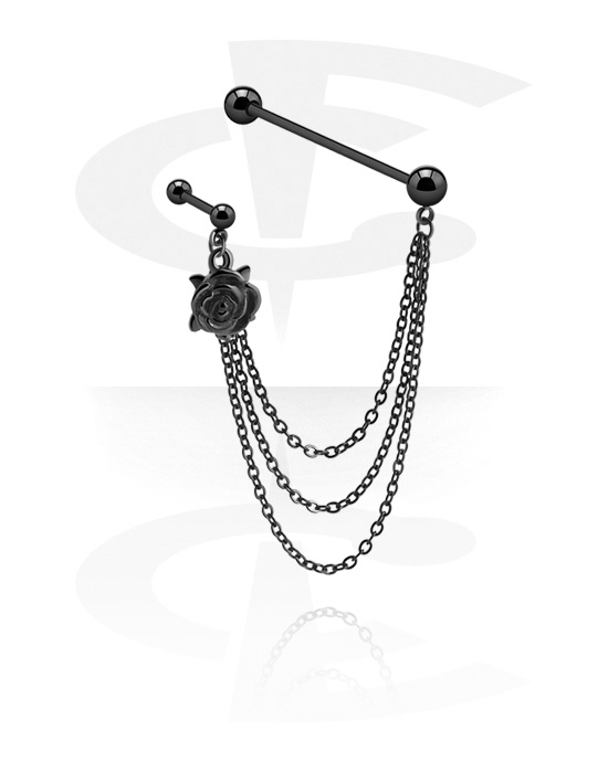 Barbells, Industrial Barbell with rose attachment, Surgical Steel 316L