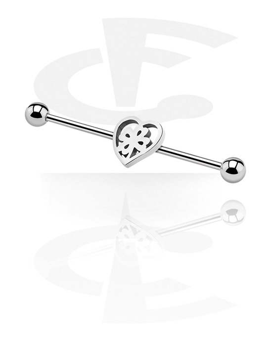 Barbells, Industrial Barbell with heart attachment, Surgical Steel 316L