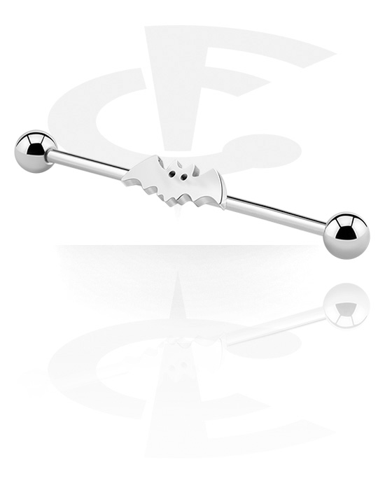 Barbells, Industrial Barbell with owl design, Surgical Steel 316L