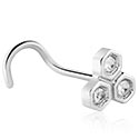 Piercings nez & Septums, Piercing nez incurvé (acier chirurgical, argent, finition brillante), Acier chirurgical 316L
