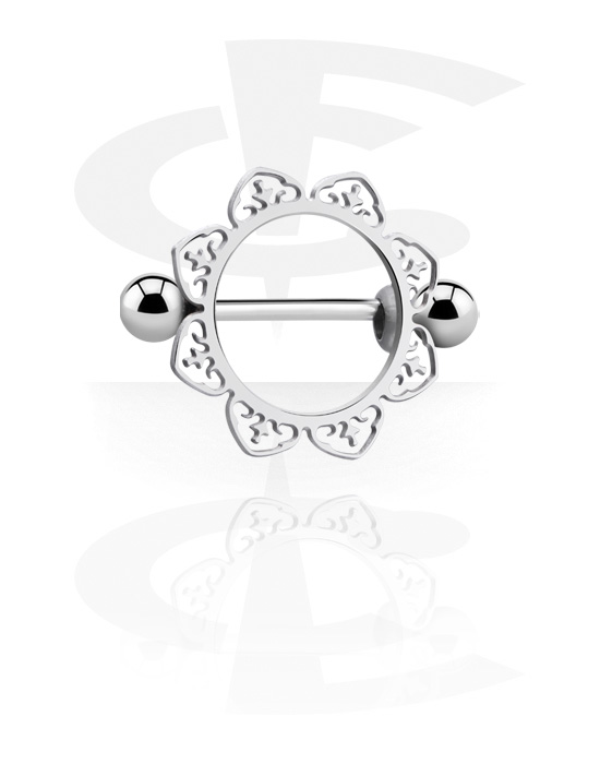 Lot De 6 Paires De Piercings Pour Téton - Acier Inoxydable 14G - Cœur, CZ, Perles - 16 Mm - 14