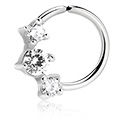 Rinke, Neskončni obroček (kirurško jeklo, srebrn, sijoč zaključek) s/z Kristalni kamni, Kirurško jeklo 316L