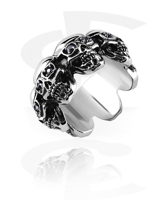 Ringer, Ring med hodeskalledesign, Kirurgisk stål 316L