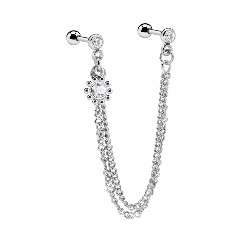 Piercing tragus avec Motif fleur Acier chirurgical 316L Helix / Tragus