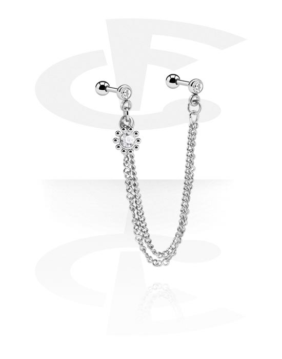 Helix & Tragus, Tragus Piercing with flower design, Surgical Steel 316L