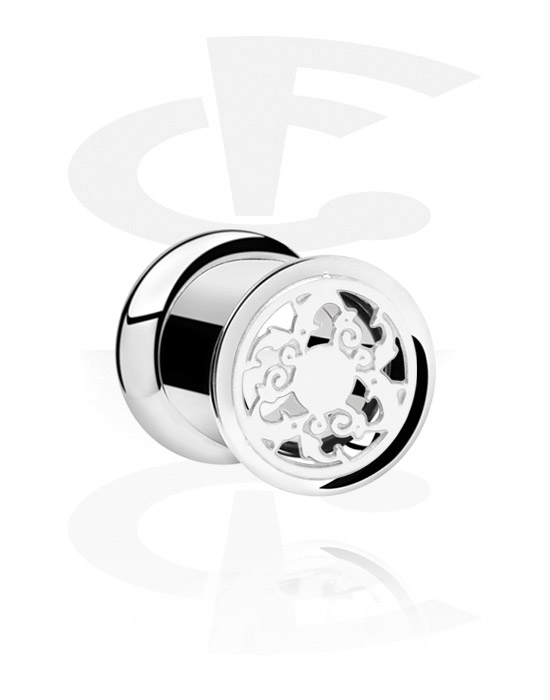 Tunnels & Plugs, Tunnel double flared (acier chirurgical, argent), Acier chirurgical 316L