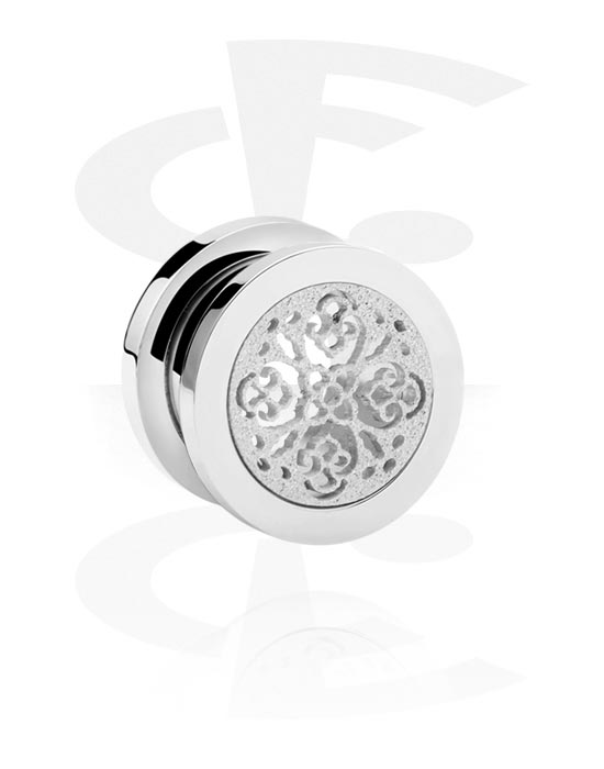 Tunnels & Plugs, Screw-on tunnel (surgical steel, silver, shiny finish), Surgical Steel 316L