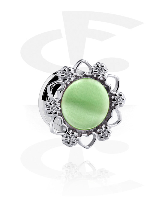 Screwon tunnel (surgical steel, silver, shiny finish) with cap in