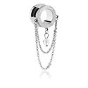 Alagutak és dugók, Screw-on tunnel (surgical steel, silver) val vel diamond look és lánc, Sebészeti acél, 316L