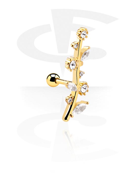 Helix & Tragus, Tragus Piercing, Gold Plated Surgical Steel 316L