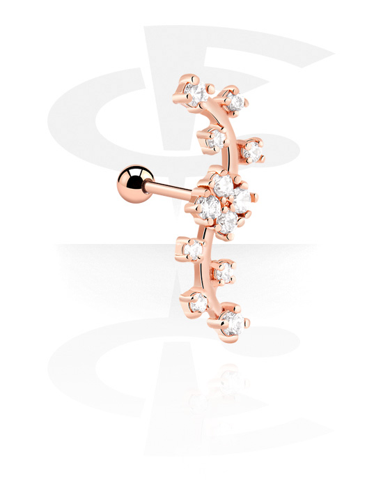Helix & Tragus, Tragus-piercing, Rosegold Plated Surgical Steel 316L