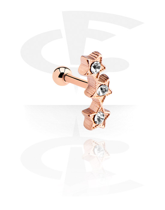 Helix & Tragus, Tragus-Piercing, Rosegold Plated Surgical Steel 316L